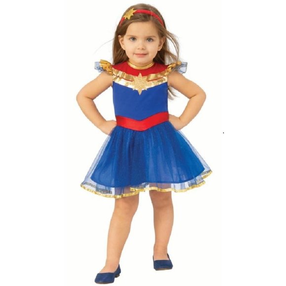 Captain Marvel Tutu Dress Costume Sz 3T/4T NWT